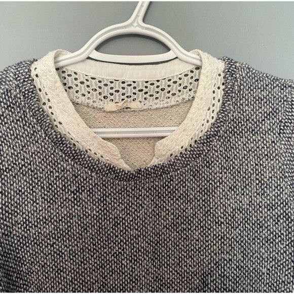 Oddy Short Sleeve Blouse M White Crochet Boho Cottagecore Feminine Top - Picture 3 of 5